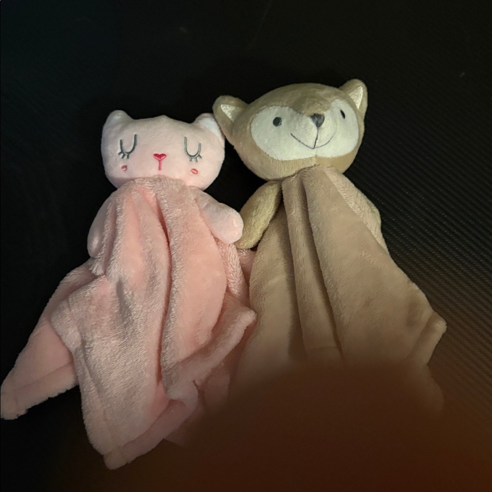 Baby girl pink  Lovey and Tan lovey